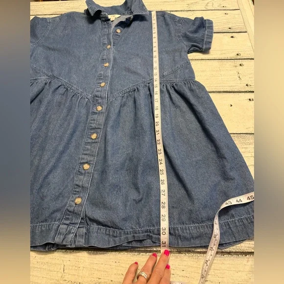 Terra & sky western country denim jean button down short sleeve dress. 0X  14W. - Picture 5 of 7